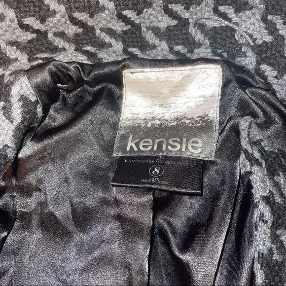 Vintage Classic 1960s Kensie Woman’s Houndstooth Herringbone Plaid Pea Coat - Picture 7 of 8